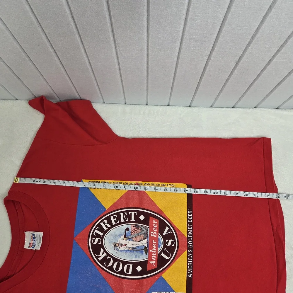 Hanes Vintage Dock‎ Street Amber Beer USA  Red Graphic T-Shirt size L